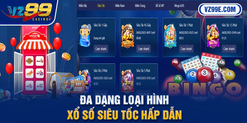 Đa dạng loại hình xổ số siêu tốc hấp dẫn